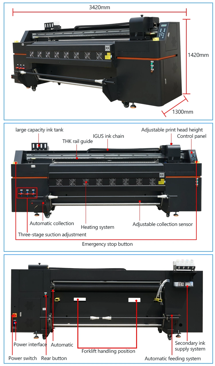 Manufacture PU 1900mm Flatbed Large Format Digital Printing Machine Plastic Leather Printer