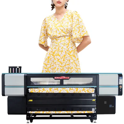Высокопроизводительный 1800 мм/1900 мм автоматический принтер Kingjet для цифровой печати с сублимационной печатью в рулонах УФ-текстильного принтера